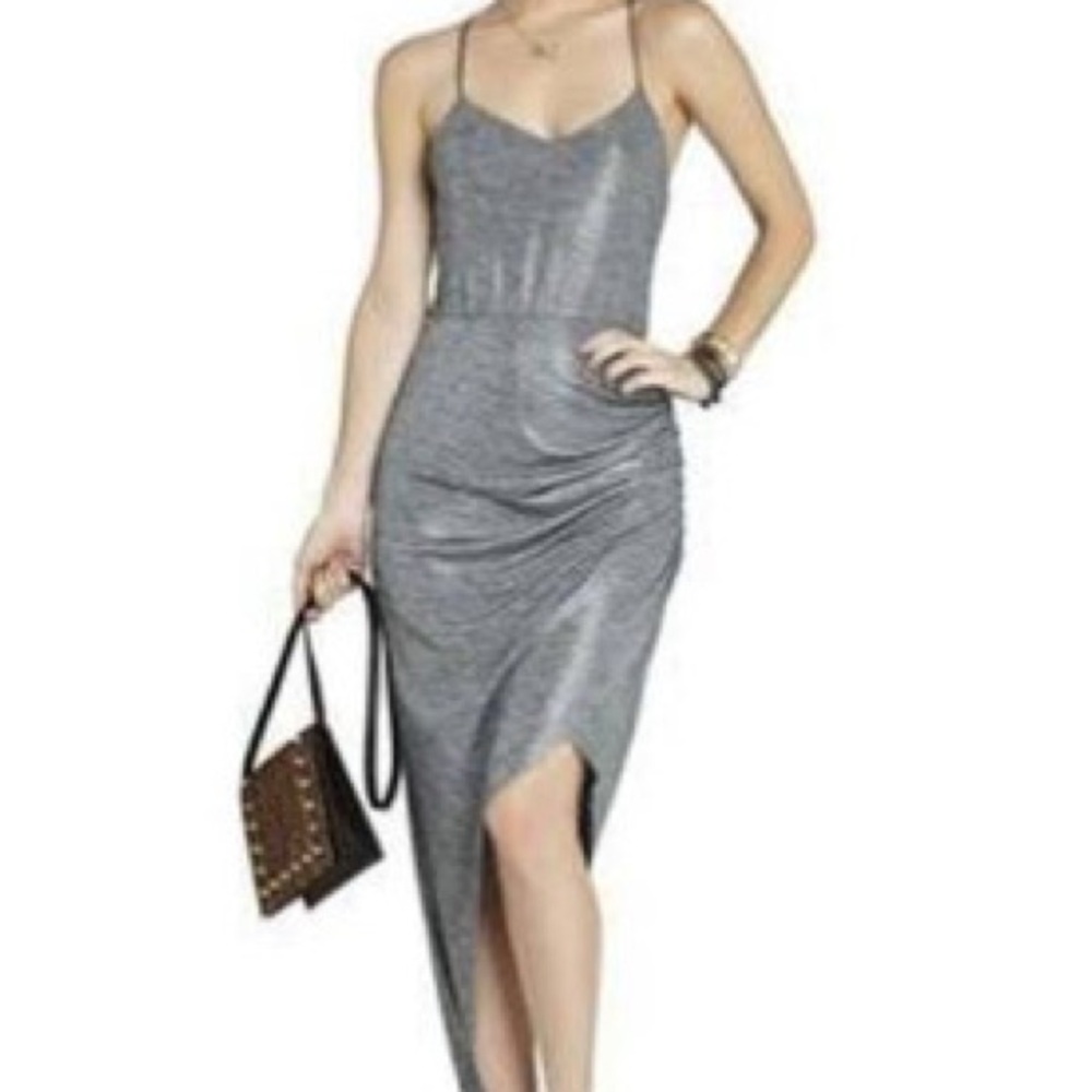 Bcbgeneration Silver Asymmetrical Slip Dress - image 2